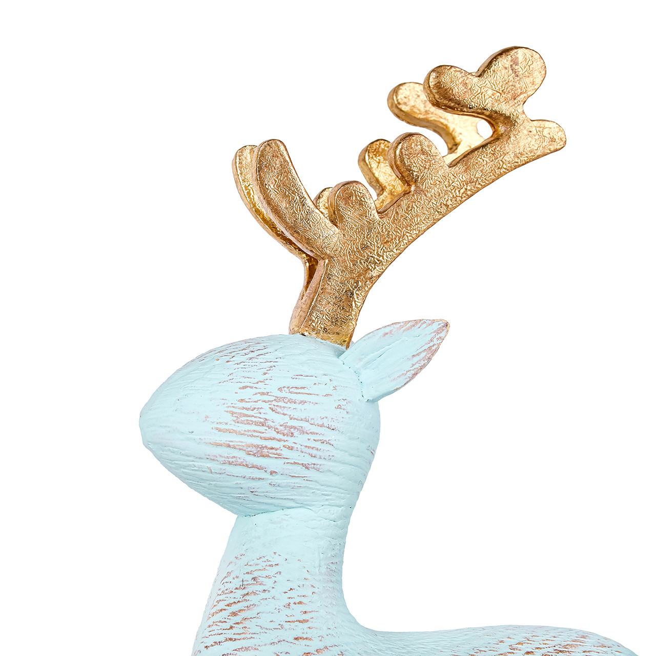 National Tree Company 9 in. Woodgrain Reindeer Decor, Blue