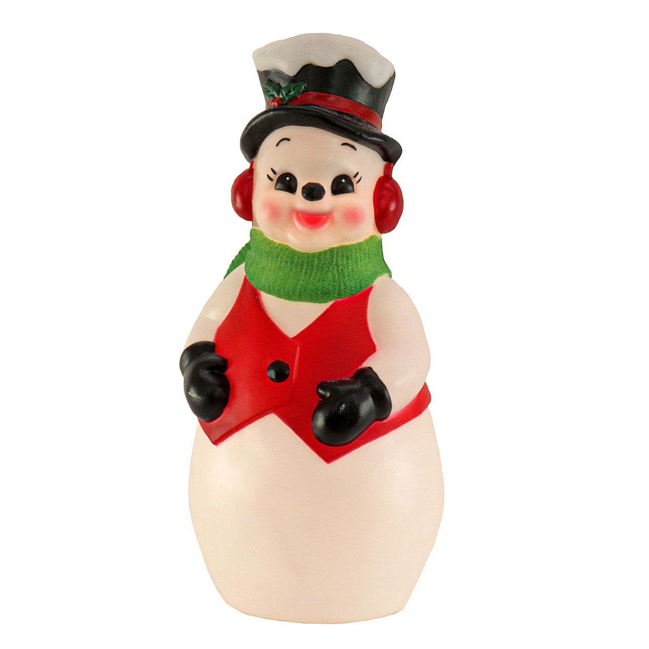 24 in. Vintage Styled Blow Mold Snowman with 2 LED Lights
