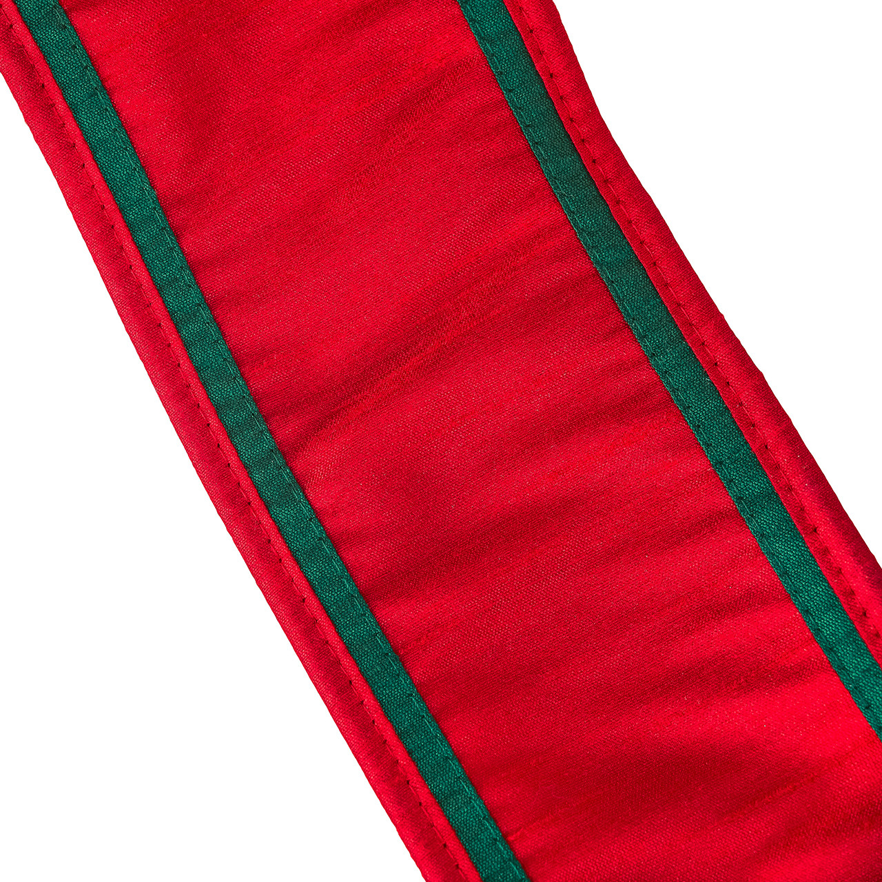 National Tree Company 3 in. x 15 yds. Dupioni Double Side Piping Ribbon, Red/Green