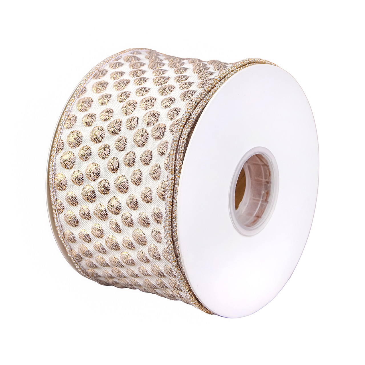 National Tree Company 3 in. x 15 yds. Rainer Jacquard Tissue Back Ribbon, Gold