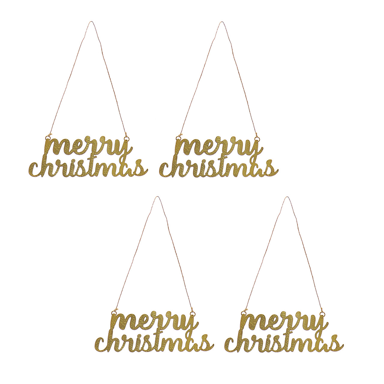National Tree Company 9 in. "Merry Christmas" with Gold Finish, Set of 4