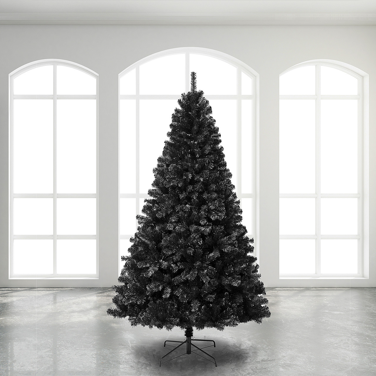 National Tree Company 7.5 ft. Color Pop Black Christmas Tree with Metal Star Base