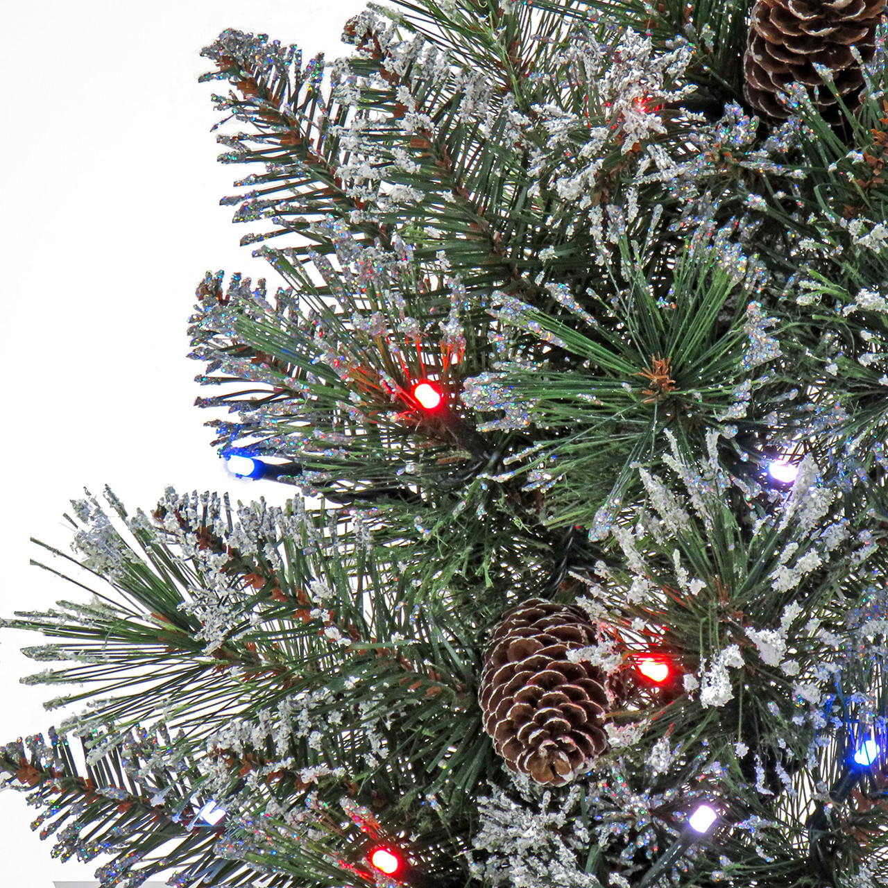 National Tree Company 4 ft. Glittery Bristle Pine Entrance Tree with 100 Twinkly LED Lights