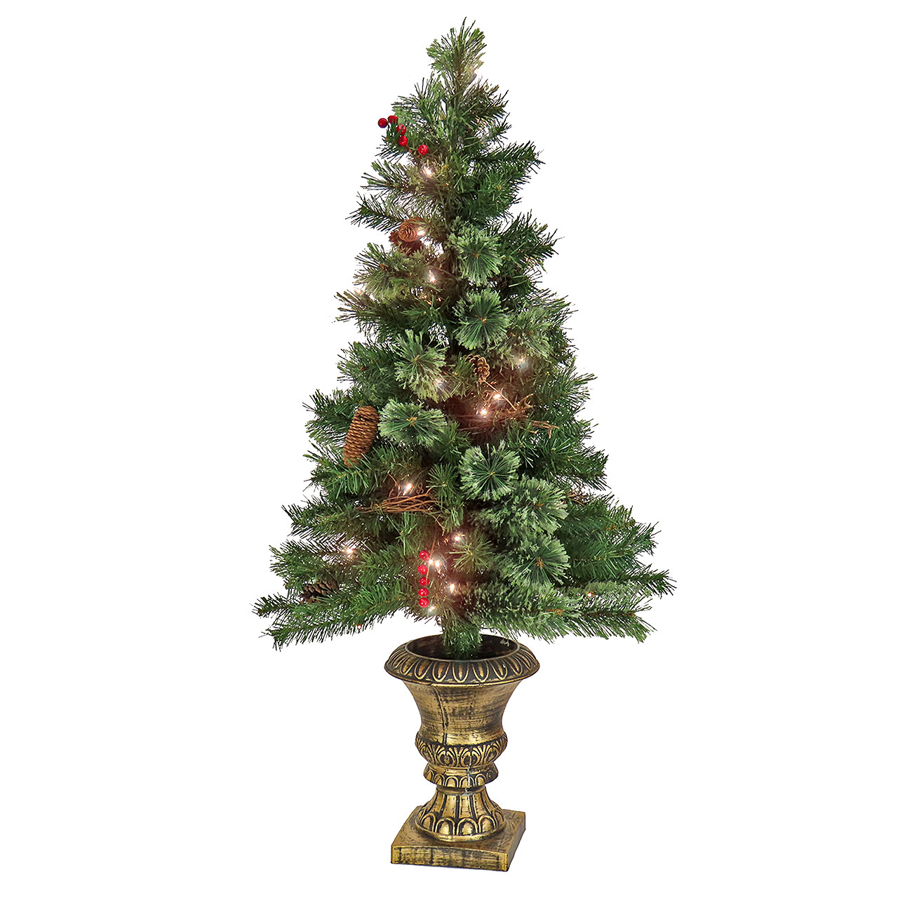 National Tree Company 4 ft. Glistening Pine Entrance Tree with 50 Clear Lights