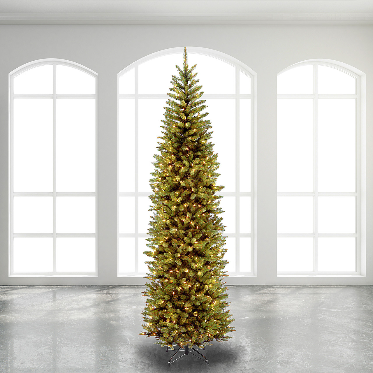 National Tree Company 9 ft. Kingswood Fir Pencil Christmas Tree with 500 Clear Lights