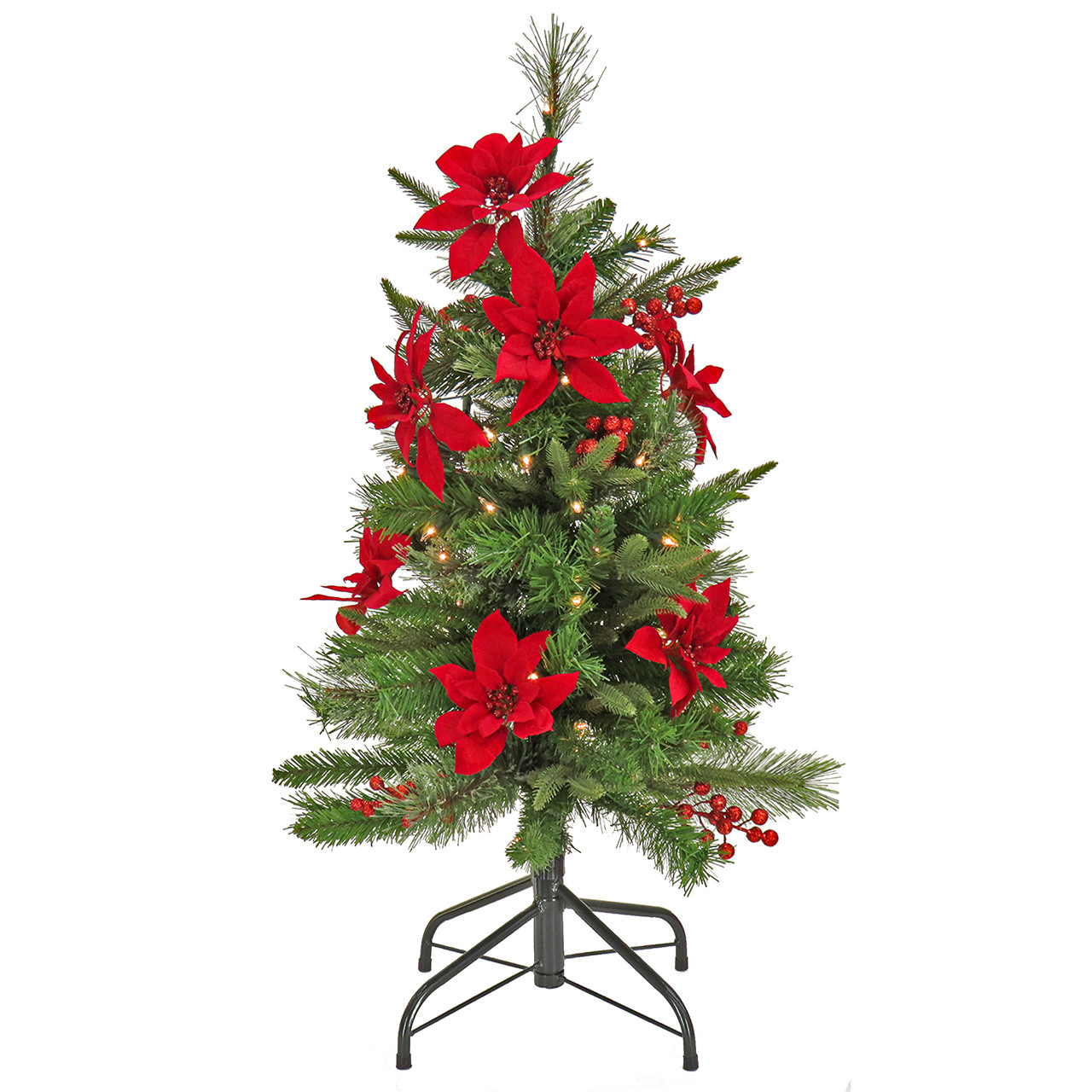 National Tree Company 3 ft. Feel Real Colonial Pencil Slim Christmas Tree with 50 Clear Lights