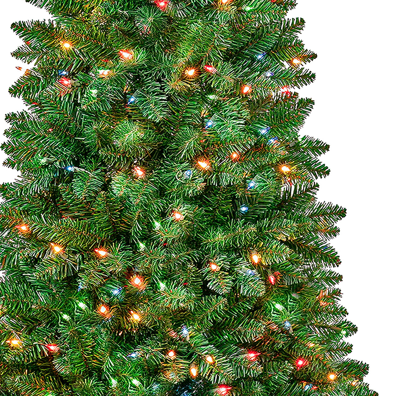 National Tree Company 6 ft. Rowan Pencil Slim Tree with 250 Multicolor Lights