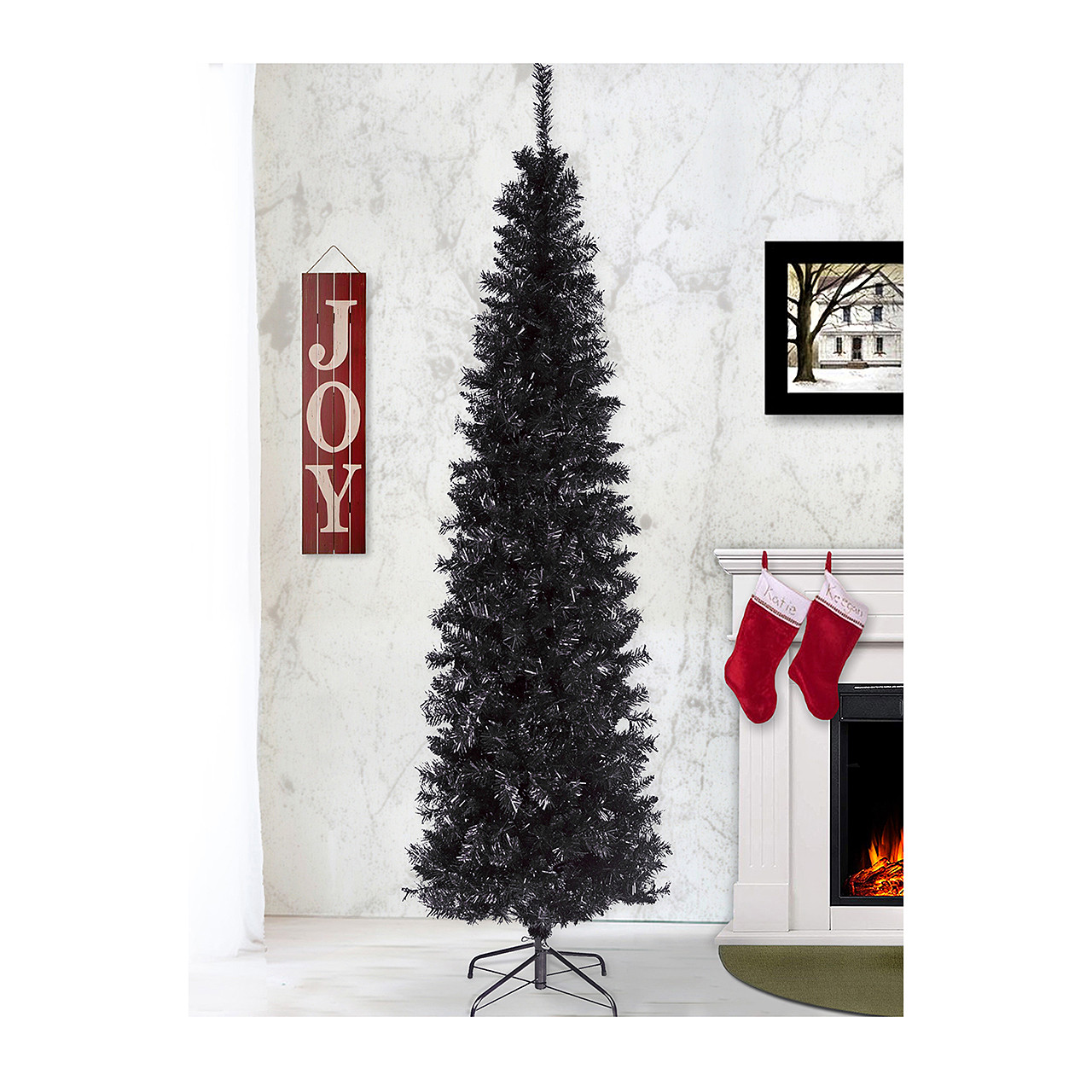 National Tree Company 6 ft. Black Tinsel Christmas Tree