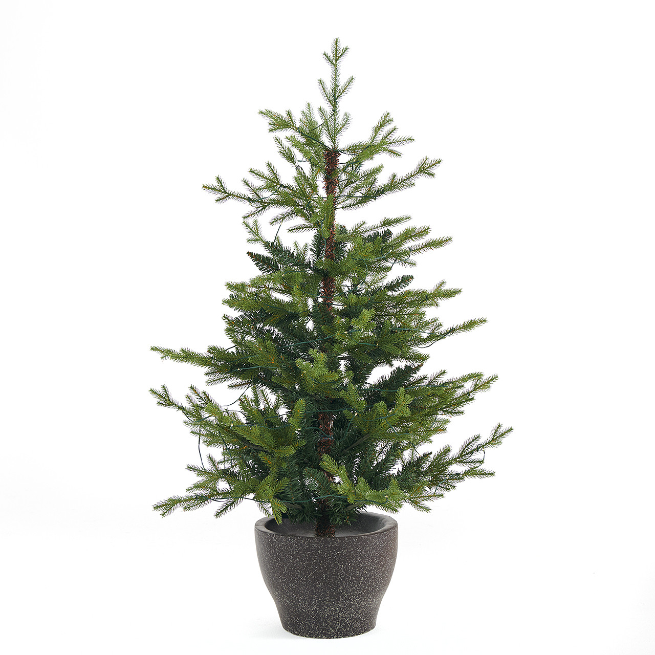 3.9 ft. Potted Norway Christmas Tree, 80 LED Lights 