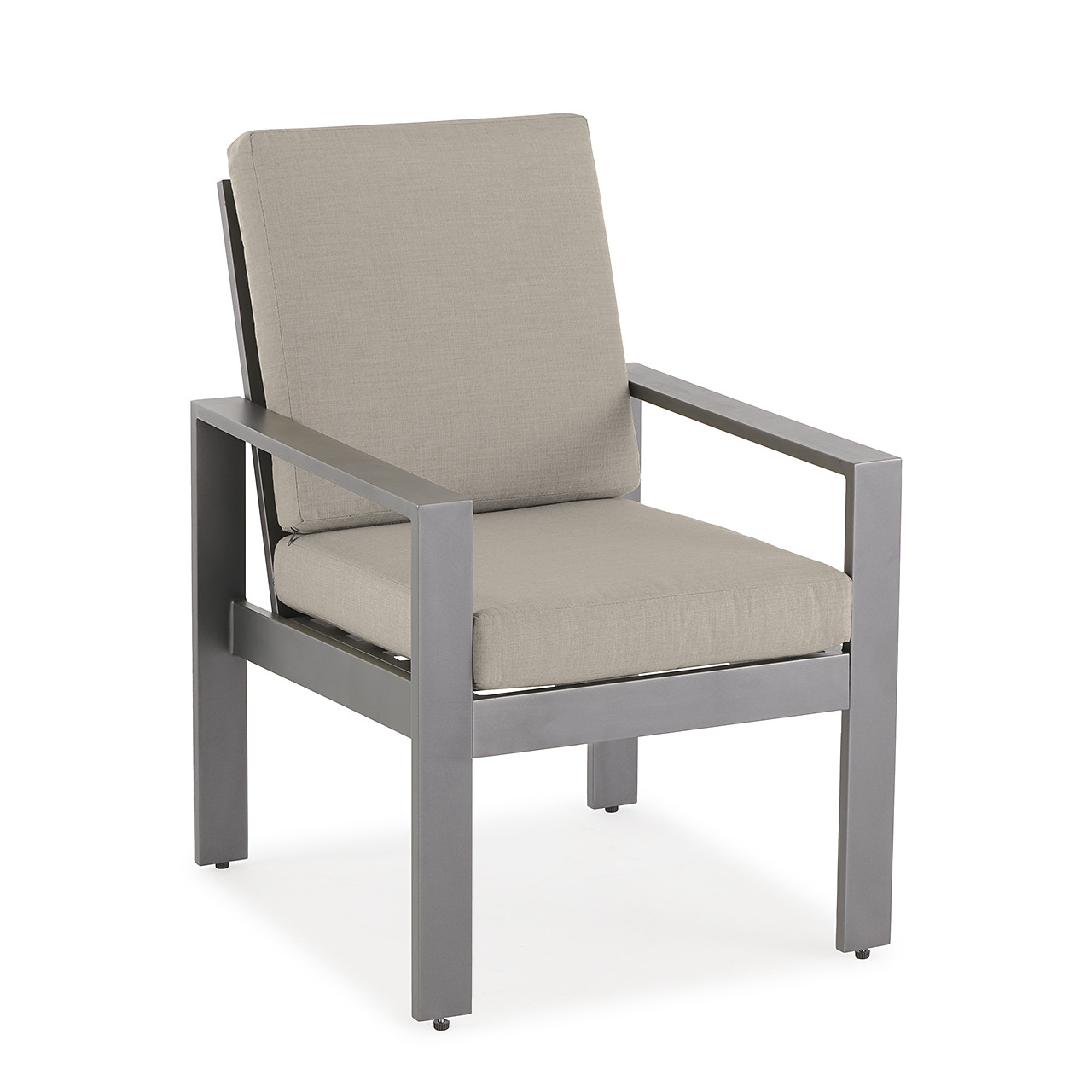Soho Slate Grey Aluminum with Cushions Dining Chair - - Fortunoff