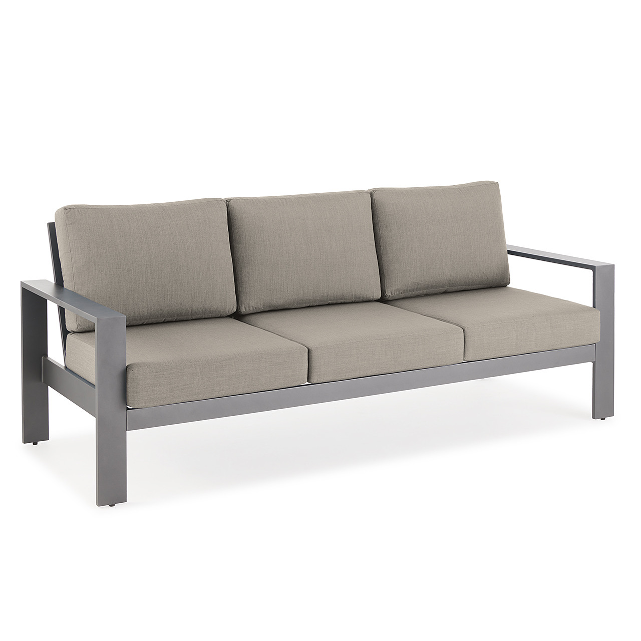 Soho Slate Grey Aluminum with Cushion Sofa - Fortunoff Backyard Store