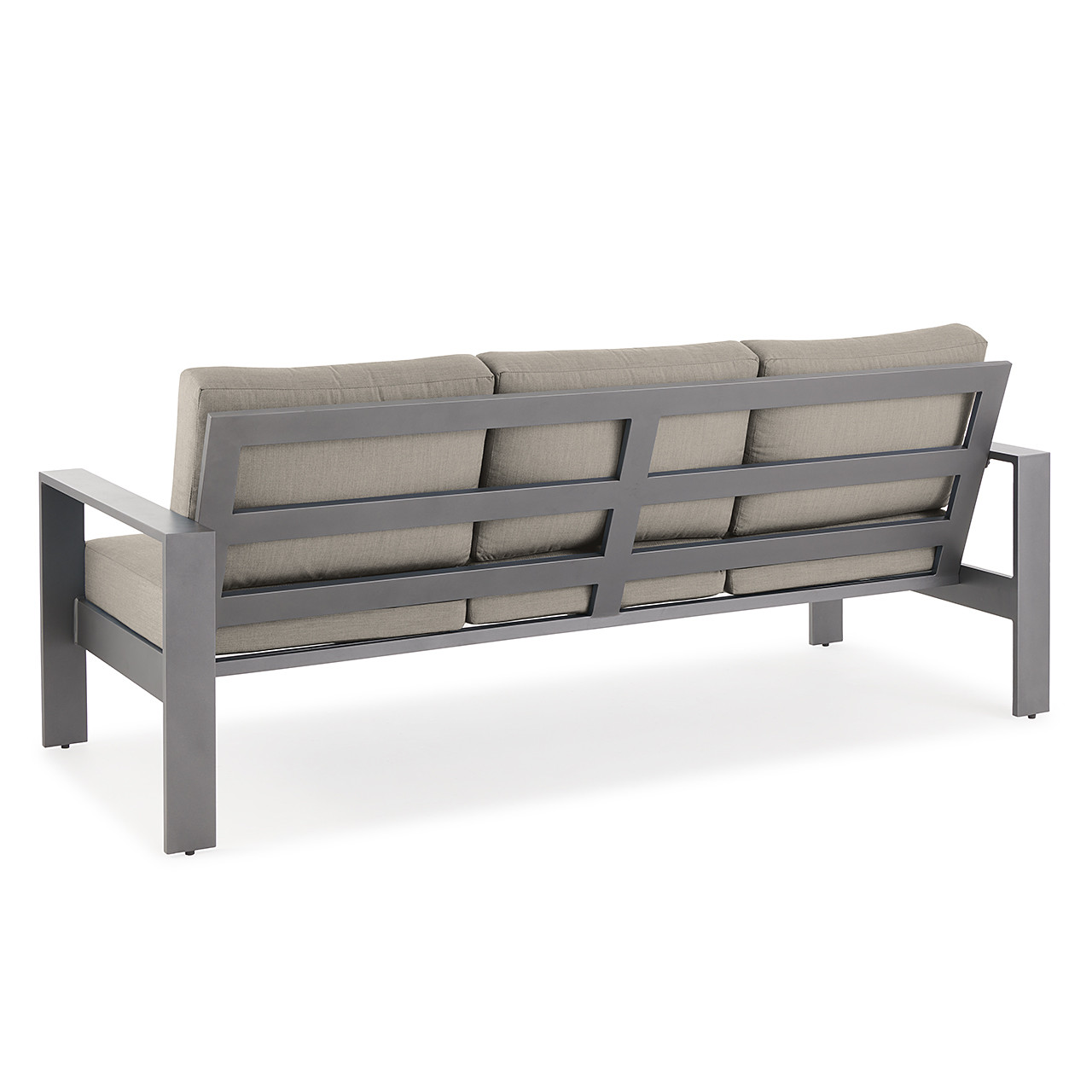 Soho Slate Grey Aluminum with Cushion Sofa - Fortunoff Backyard Store