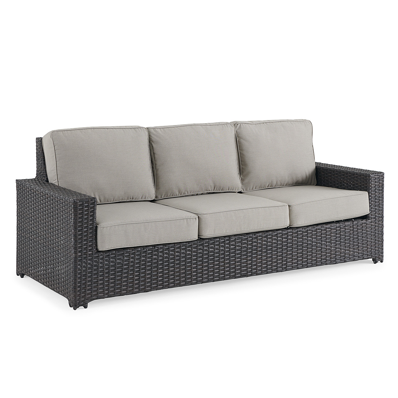 San Lucas Outdoor Wicker with Cushions 3 Piece Sofa Group + 43 x 23 in. Coffee Table