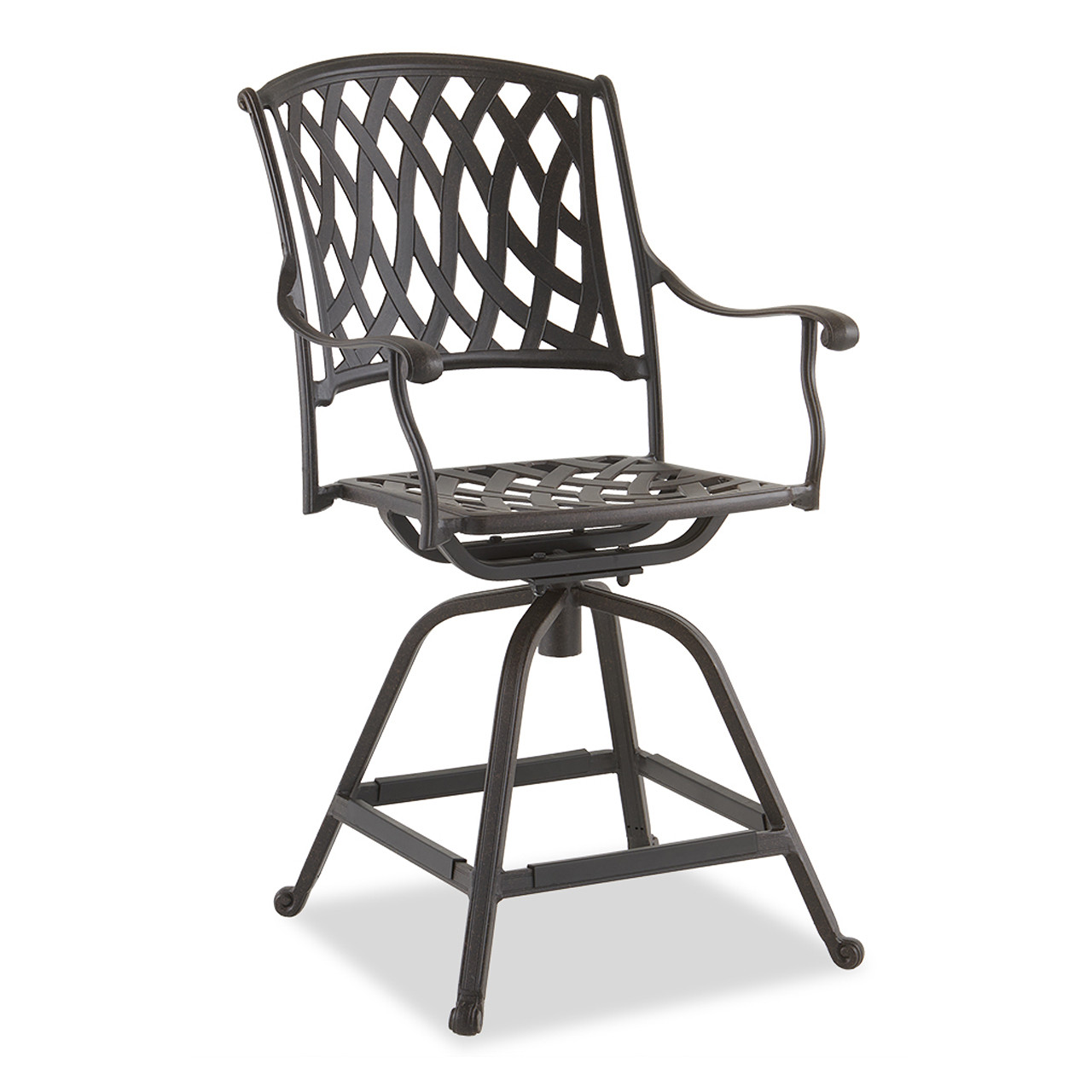 Tivoli Aged Bronze Cast Aluminum Swivel Gathering Height Chair