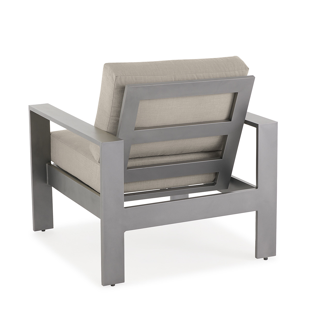 Soho Slate Grey Aluminum with Cushions 3 Piece Sofa Group + Club Chairs + 50 x 28 in. Coffee Table