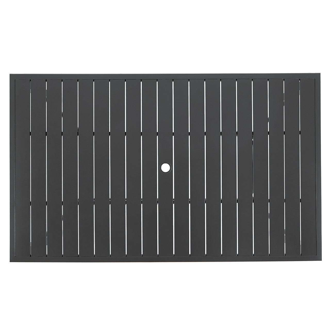 Ventura Textured Black Aluminum with Mica Pearl Sling 7 Piece Dining Set + 66 x 44 in. Table