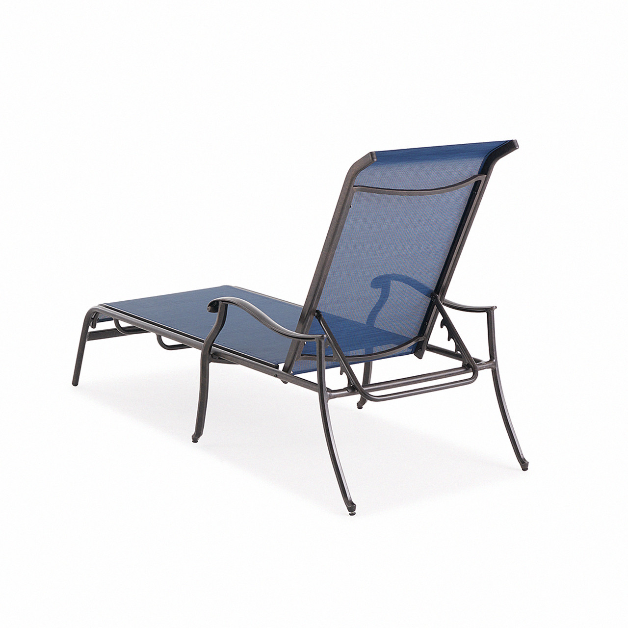 Bellagio Black Gold Aluminum with Sapphire Sling Chaise Lounge