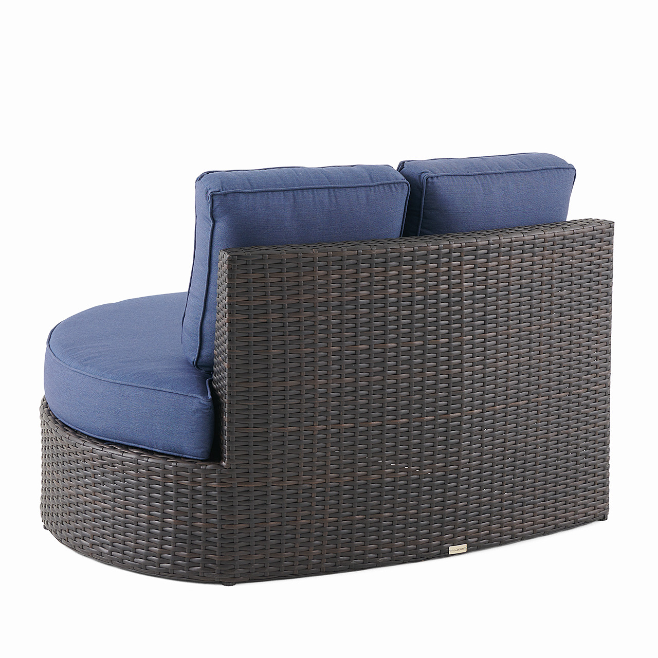 San Lucas Outdoor Wicker with Cushions Right Facing Cuddle Bed Sectional