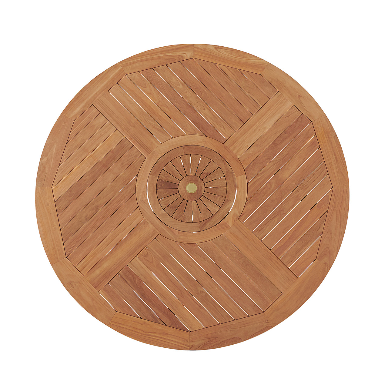 Bristol Teak 70 in. D Table with Lazy Susan - Fortunoff Backyard Store