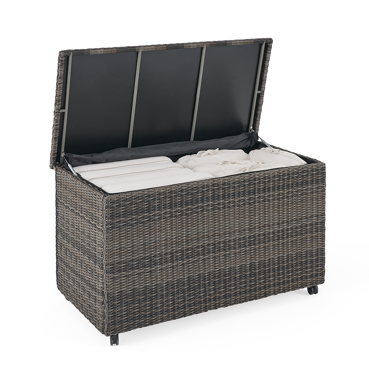 Venice Silver Oak Outdoor Wicker Storage Container - Fortunoff