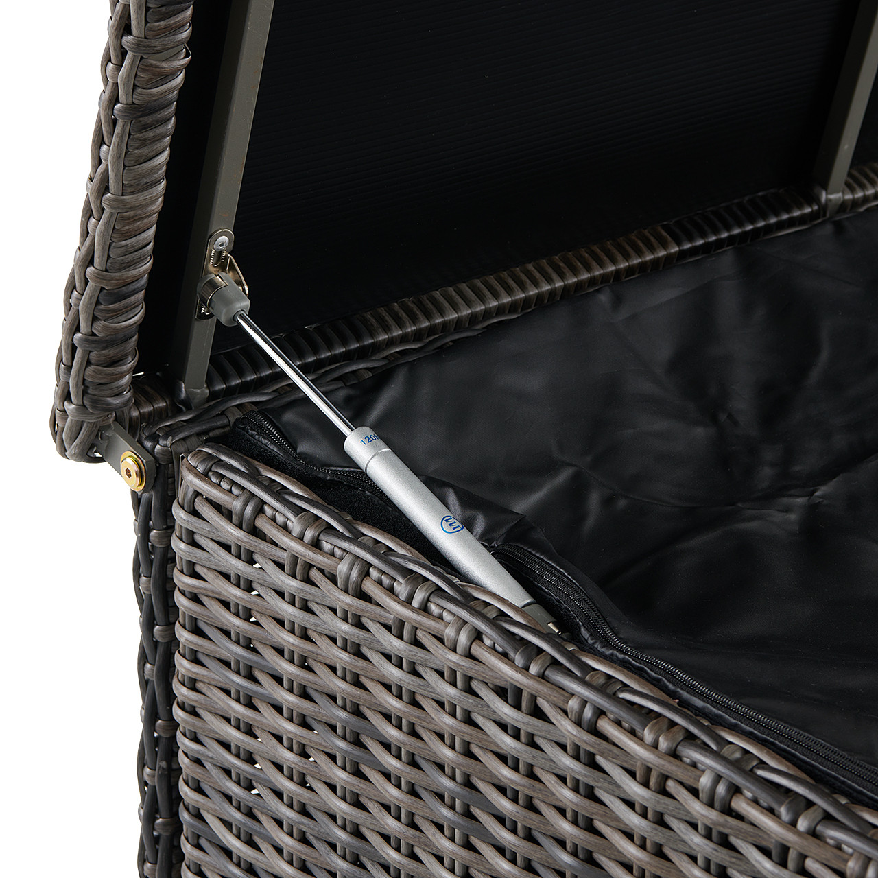 Venice Silver Oak Outdoor Wicker Storage Container - Fortunoff