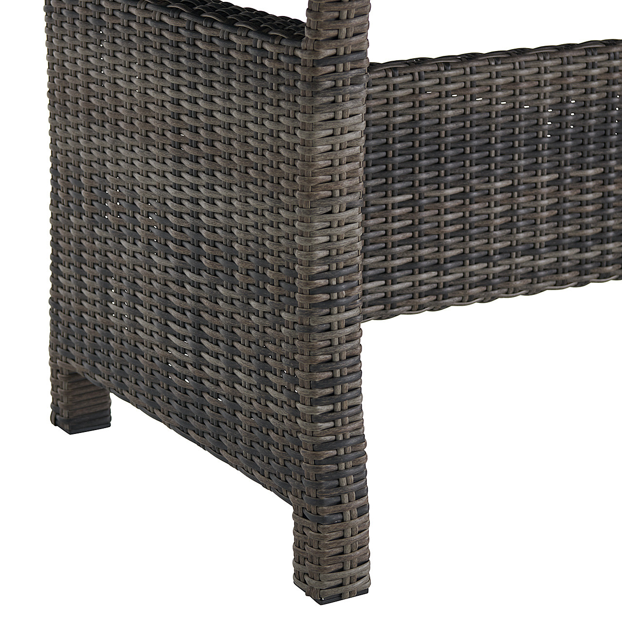 Venice Silver Oak Outdoor Wicker with Cushions 3 Piece Sofa Group + 59 x 32 in. Aluminum Top Lounge Table