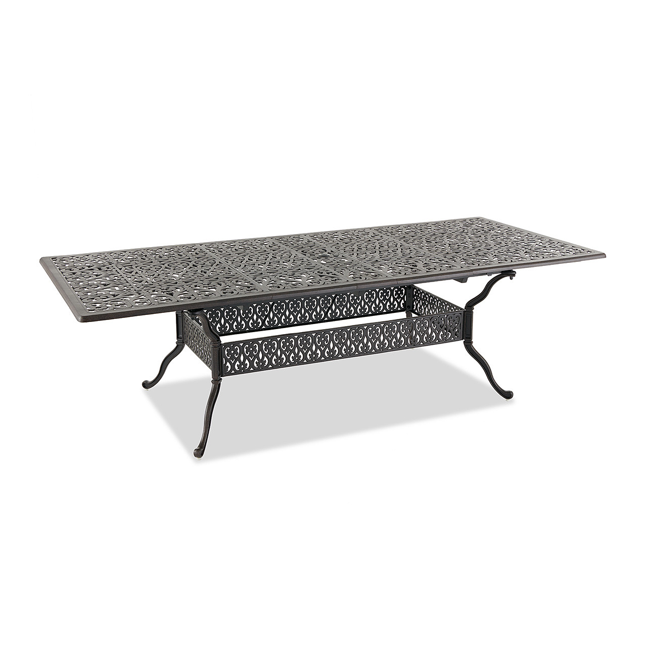 Naples Cast Aluminum with Cushions 9 Piece Dining Set + 71-103 x 44 in. Double Extension Table
