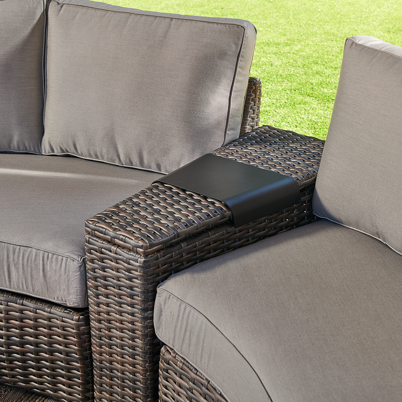 San Lucas Outdoor Wicker with Cushions 4 Piece Sofa Contour Sectional Group