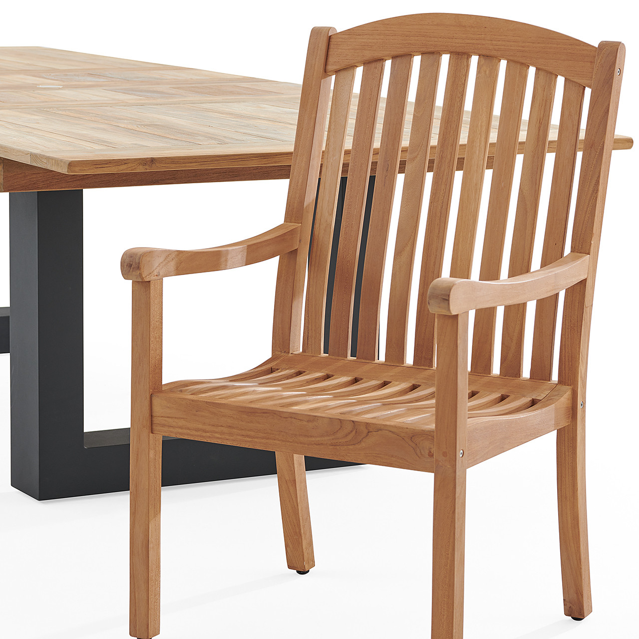 Eastchester Teak with Cushions 9 Piece Dining Set + Balencia 87-118 x 47 in. Extension Table