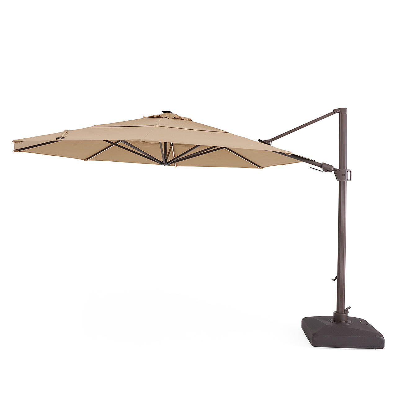 Tempo 13 ft. LED Solar Aluminum Cantilever Umbrella