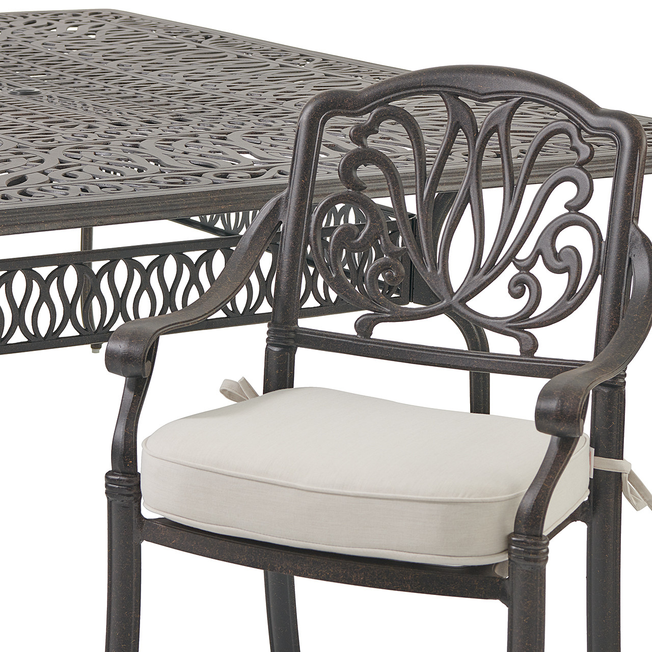 Cadiz Cast Aluminum with Cushions 11 Piece Dining Set + 90 x 64 in. Table -