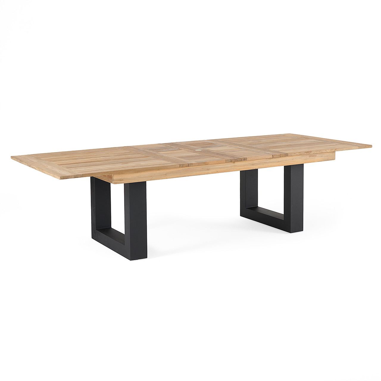 Sedona Teak with Black Sling 9 Piece Dining Set with 87-118 x 47