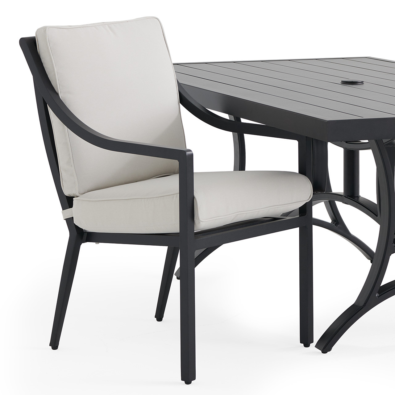 Hill Country Aged Bronze Aluminum and Cushion 7 Piece Dining Set + 72 x 42 in. Table -