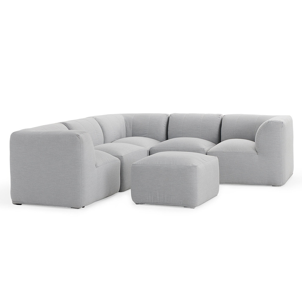 Napa Upholstered 6 Piece Sectional with Ottoman