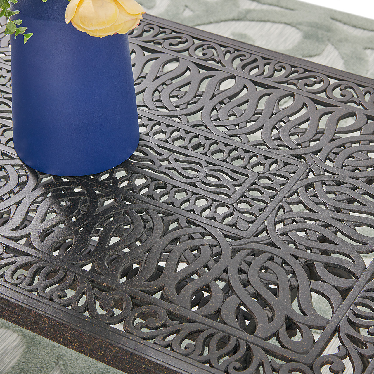 Cadiz Aged Bronze Cast Aluminum with Cushions 4 Piece Loveseat