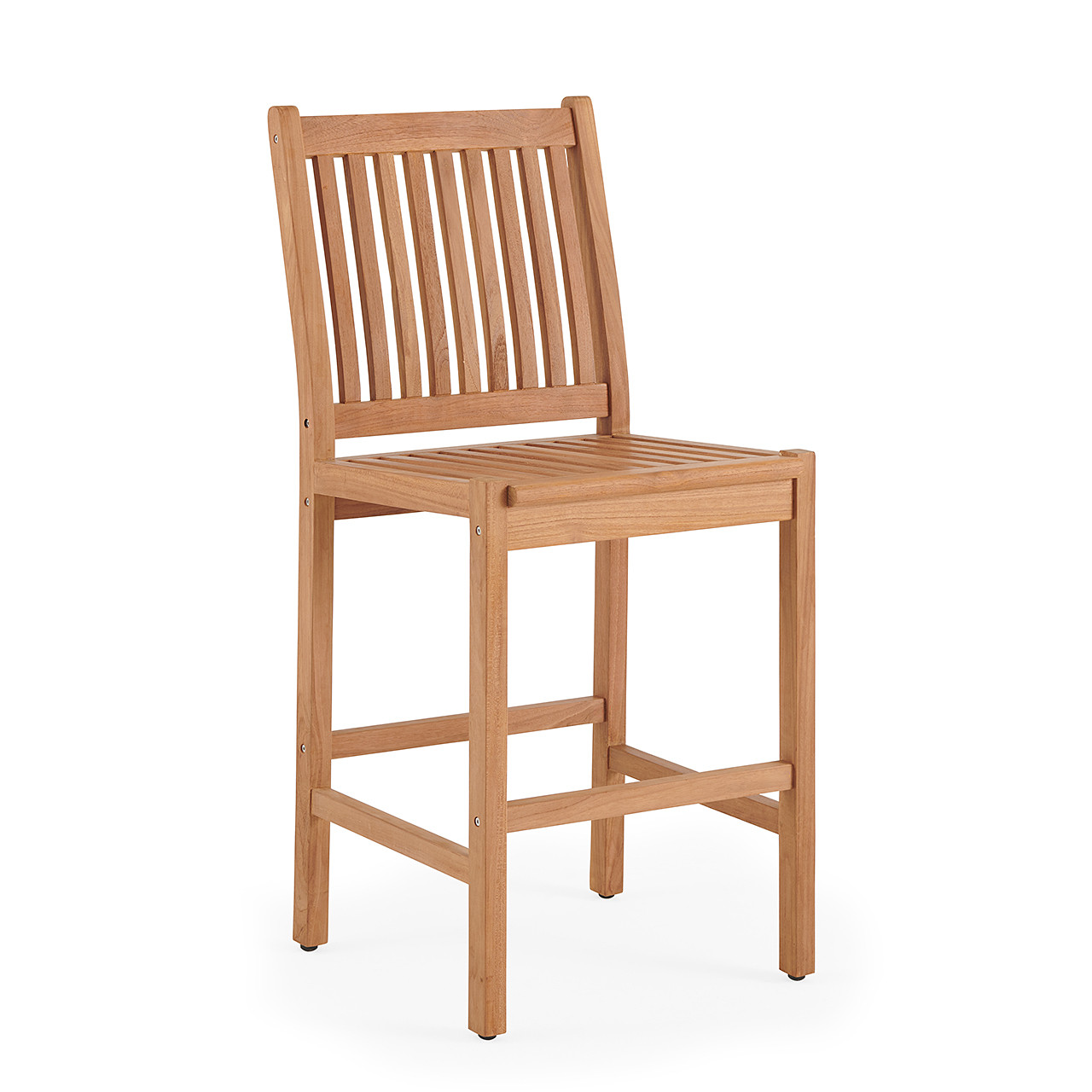 Eastchester Natural Stain Solid Teak Armless Barstool