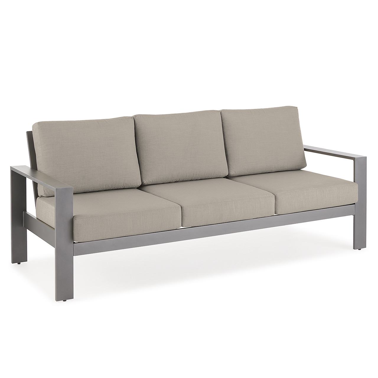 Soho Slate Grey Aluminum with Cushions 4 Piece Swivel Sofa Group +