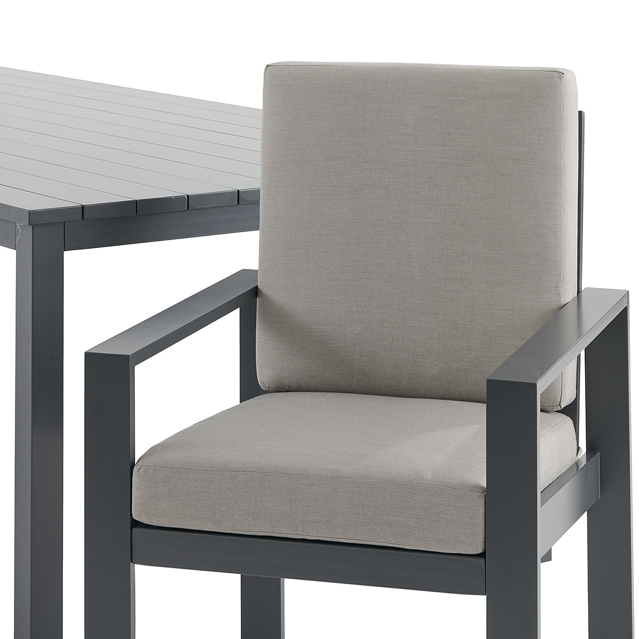 Soho Slate Grey Aluminum with Cushions 9 Piece Dining Set + 100 x