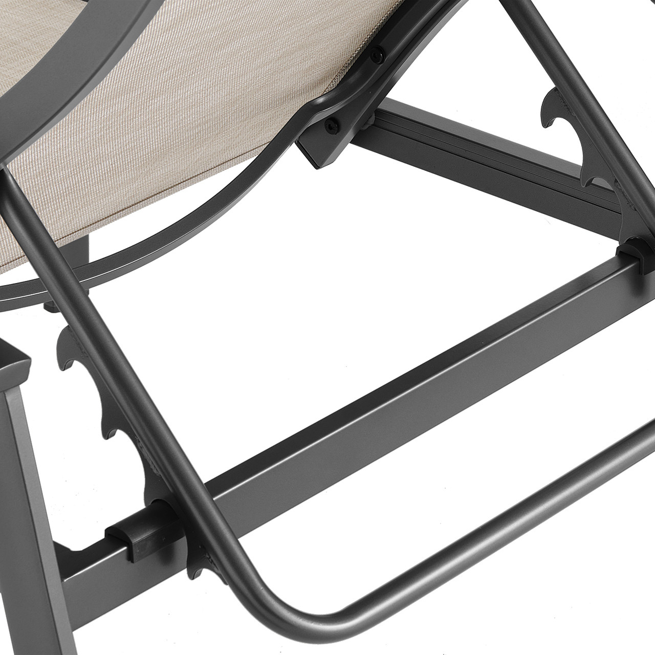 Ventura Textured Black Aluminum with Mica Pearl Sling Chaise
