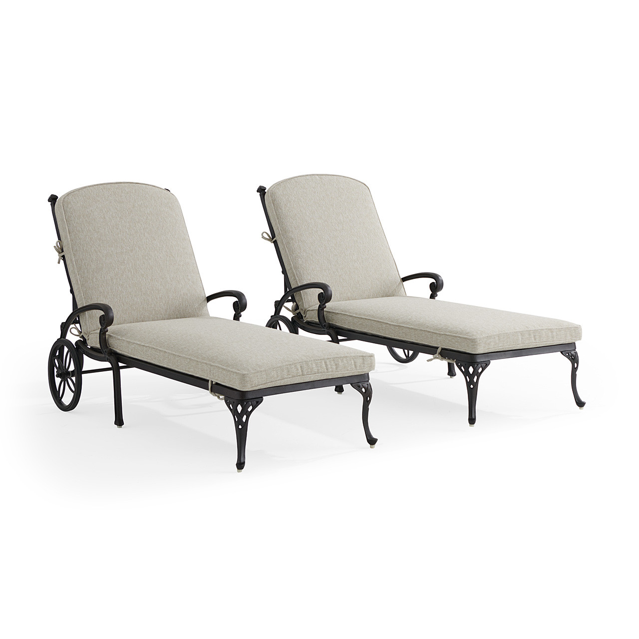 Naples Aged Bronze Cast Aluminum with Cushions 2 Piece Chaise