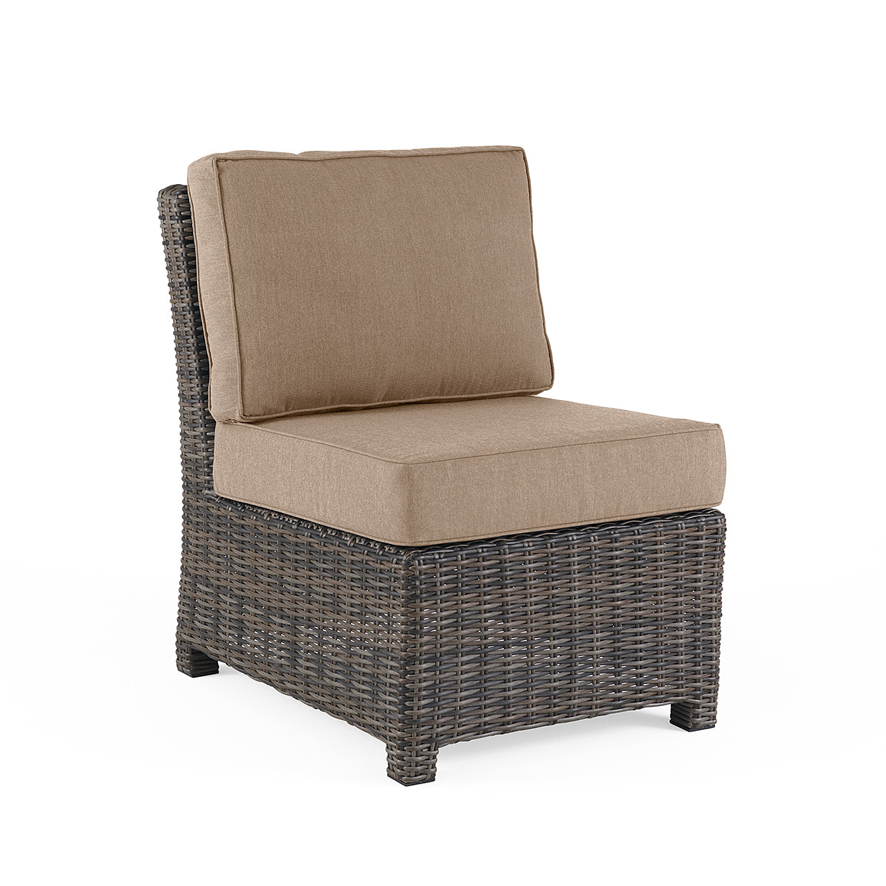 Venice Silver Oak Outdoor Wicker with Cushions 7 Piece Sectional