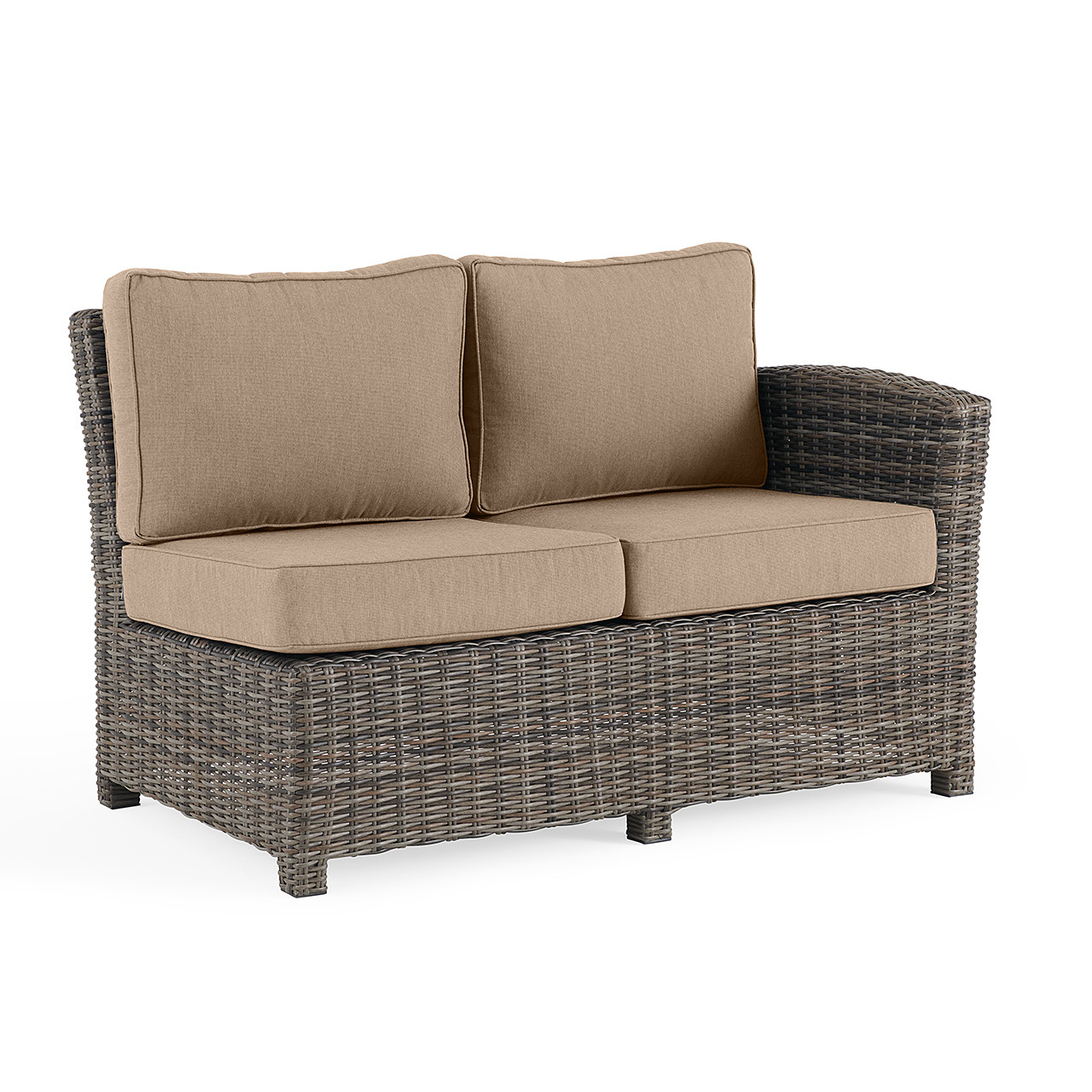 ヴィオテラスセット Venice Silver Oak Outdoor Wicker with Cushions 7 Piece Sectional