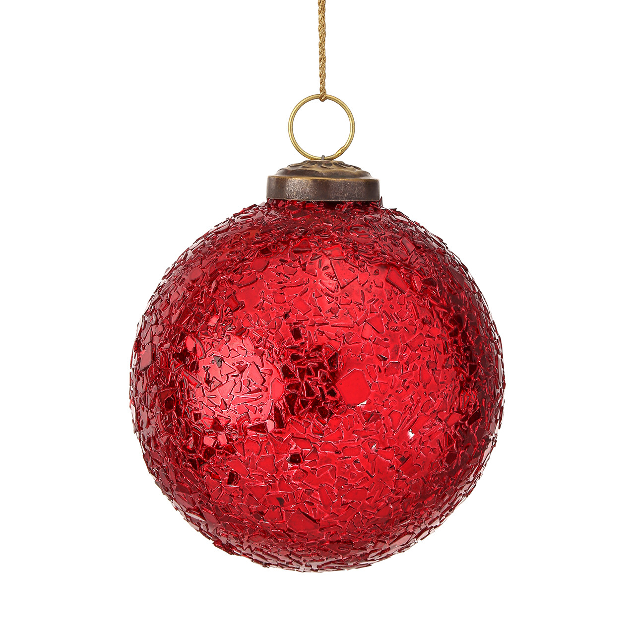 In-Store Only - 4 in. Red Metallic Crackle Glass Ball Ornament In-Store Only - 4 in. Red Metallic Crackle Glass Ball Ornament