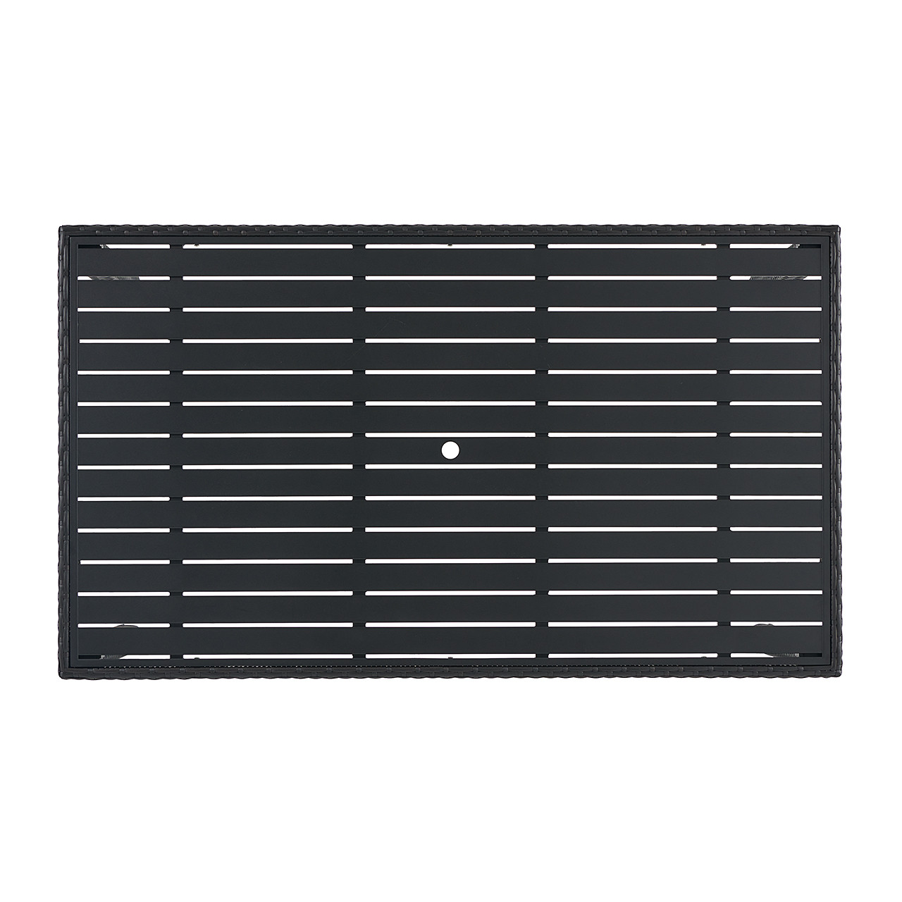 Terrace Dark Elm Outdoor Wicker 72 x 42 in. Slat Top Folding