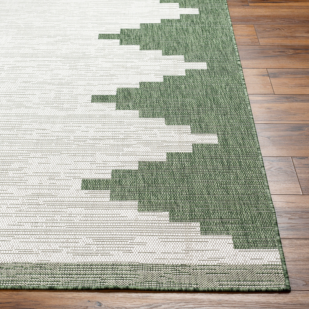 Green Aztec Stairs Rug - Fortunoff Backyard Store