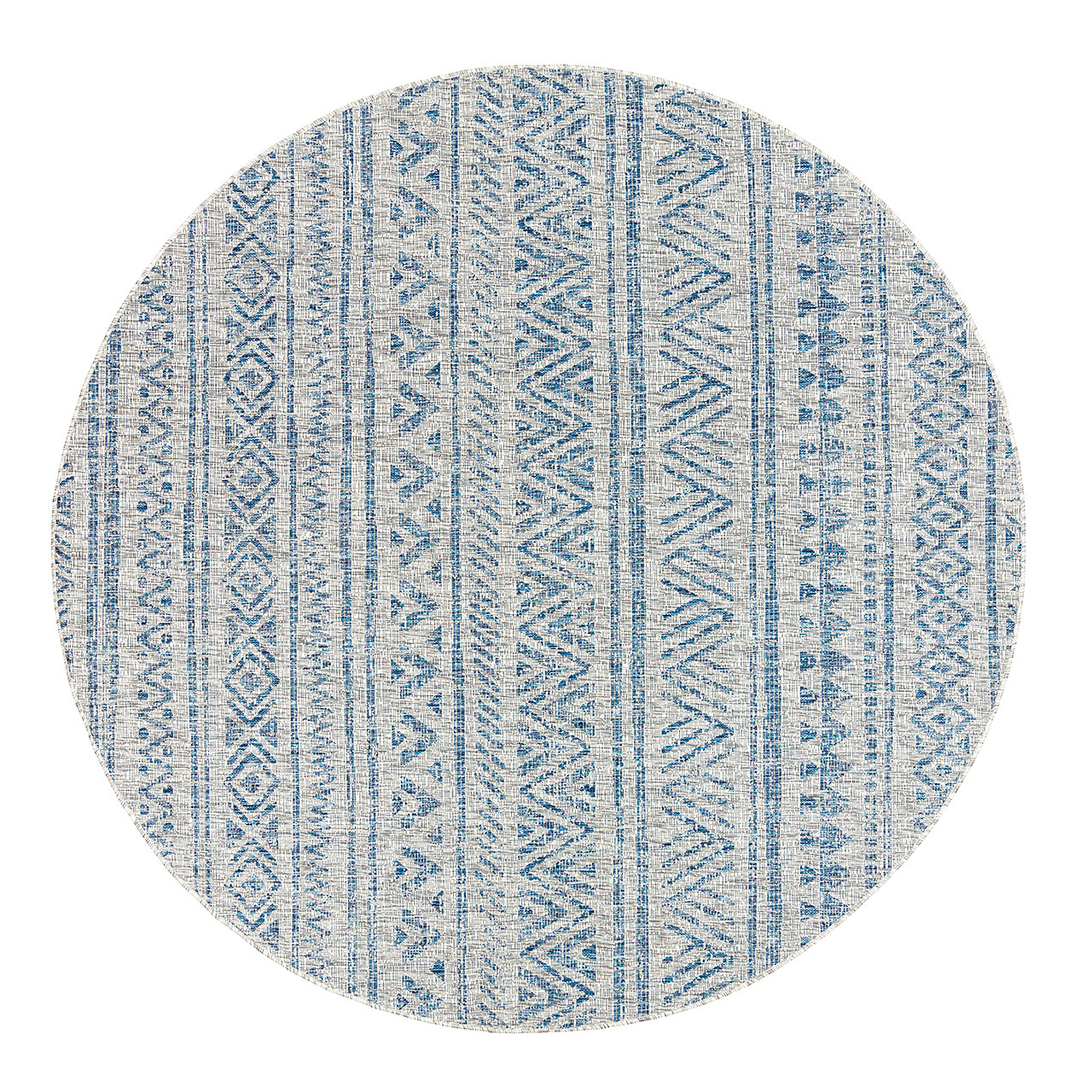 Tribal Blue Round Rug - Fortunoff Backyard Store