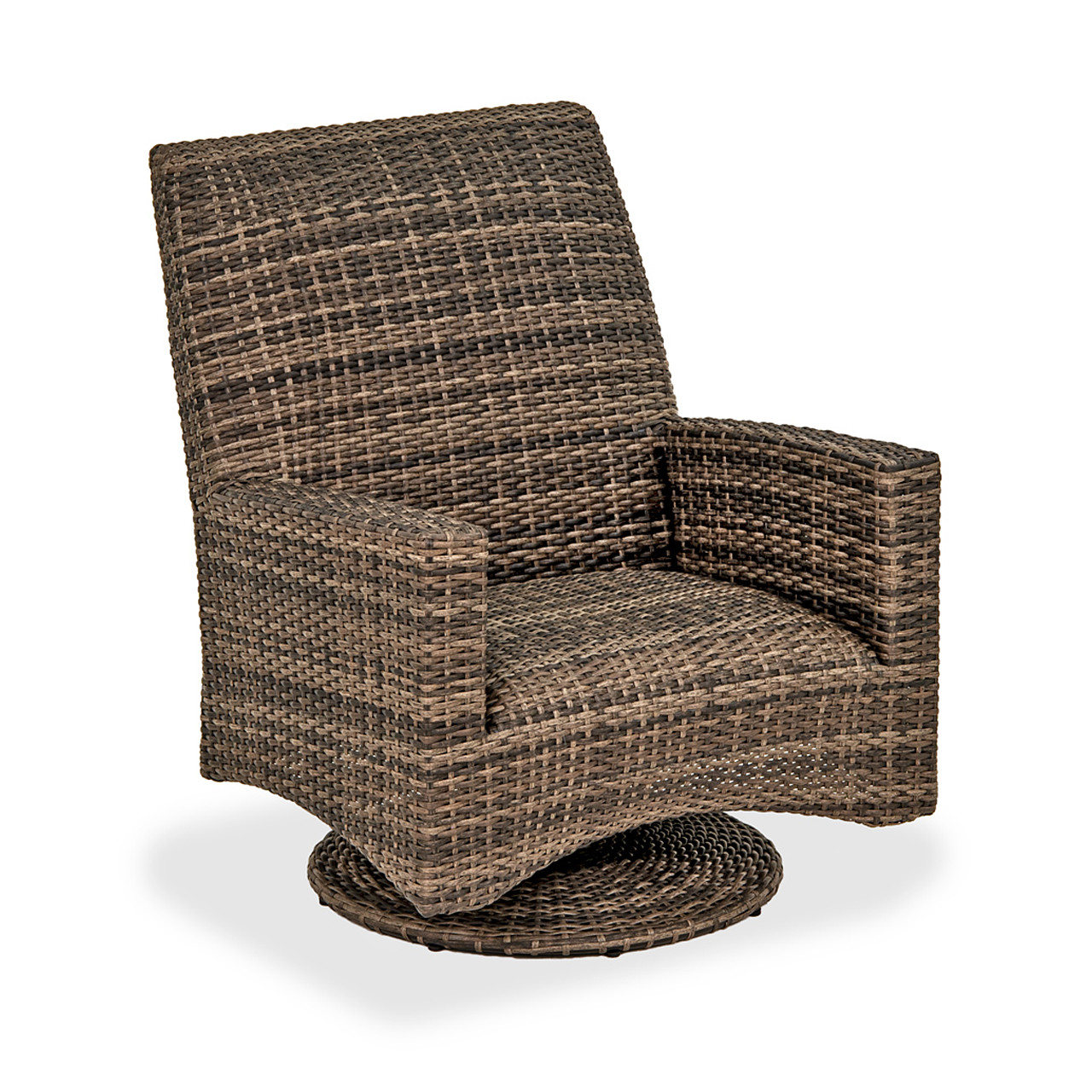 Tribeca Husk Outdoor Wicker with Concealed Cushions 3 Piece Swivel Sofa Group + 48 x 26 in. Coffee Table