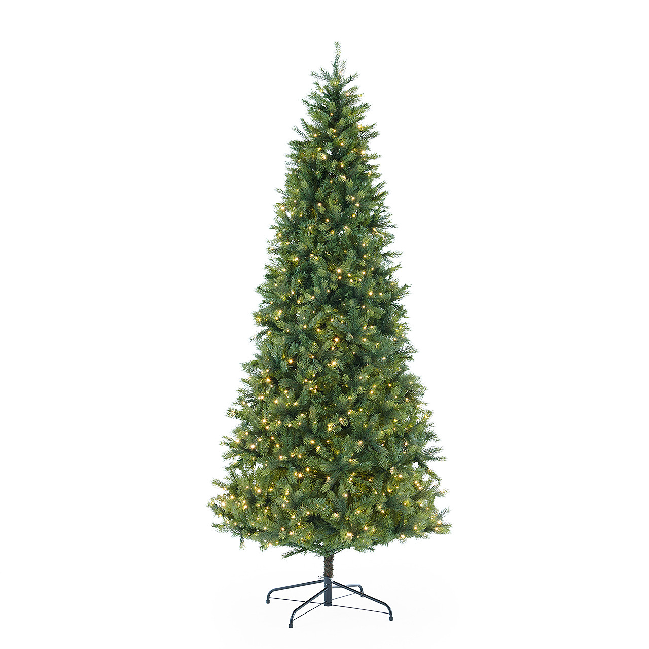 9 ft. Balsam Fir Slim Christmas Tree with 1100 Twinkling Dual LED Lights
