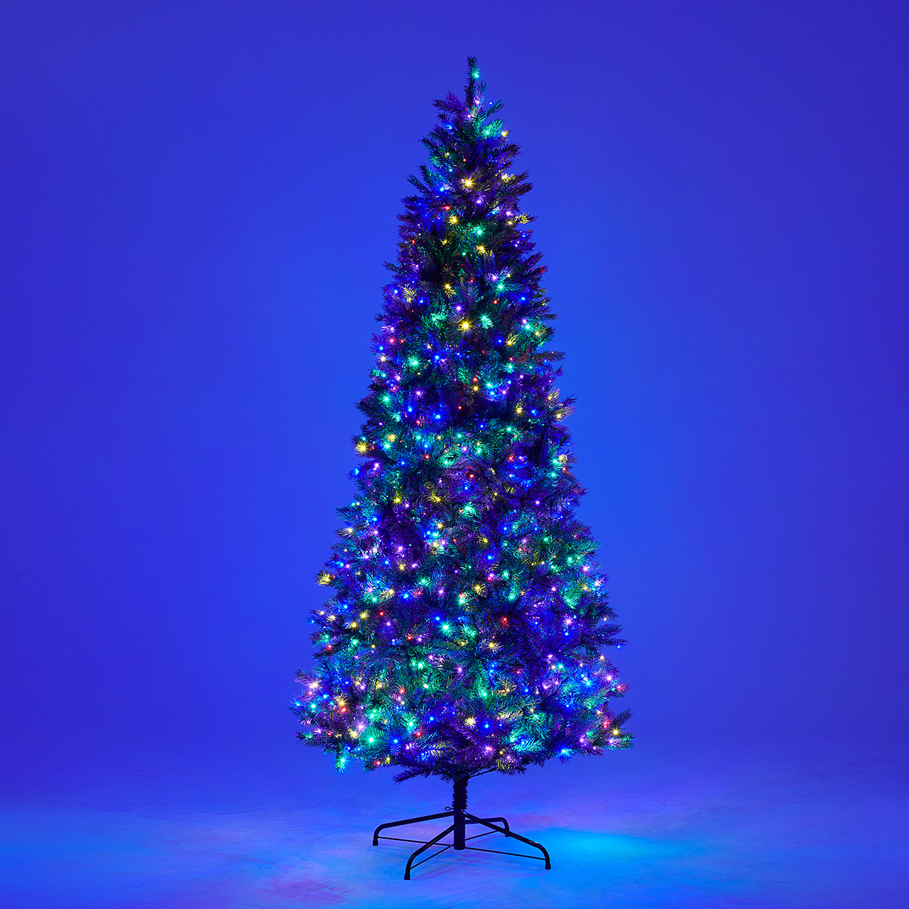 9 ft. Balsam Fir Slim Christmas Tree with 1100 Twinkling Dual LED Lights