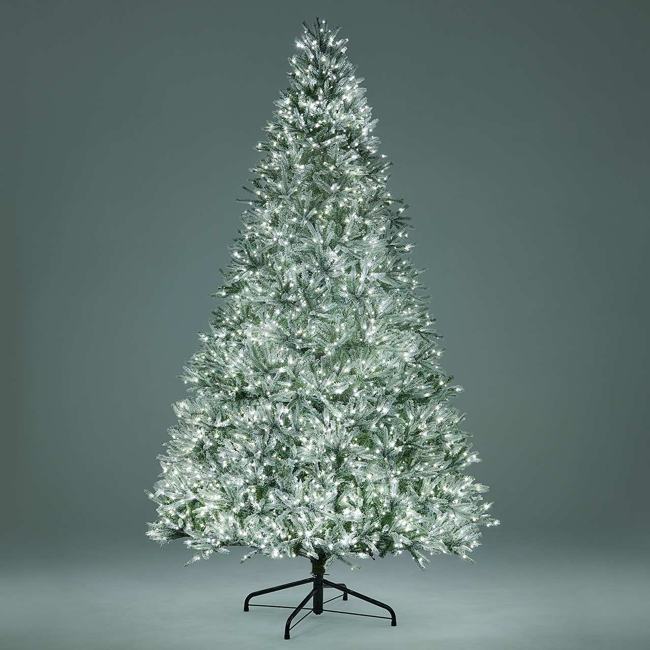 10 ft. Flocked Noble Fir Full Christmas Tree with 4000 LED Lights 10 ft. Flocked Noble Fir Full Christmas Tree with 4000 LED Lights